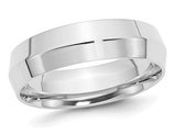 Men's 14K White Gold 6mm Comfort Fit Wedding Band Ring with Knife Edge